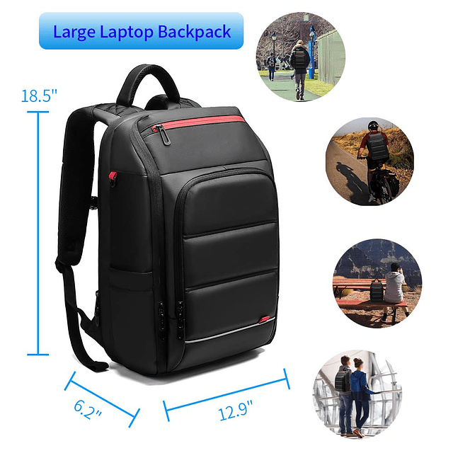 Mochila para ordenador portátil para hombre, mochila multifu