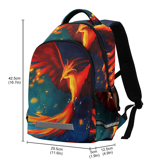 Mochila Fire Phoenix para niños y niñas, mochila escolar pri