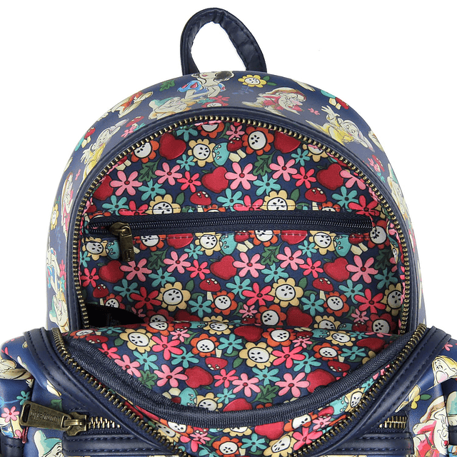 Mini mochila con estampado floral de acuarela de Blancanieve