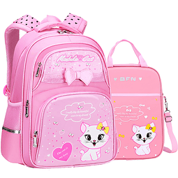 Mochila para niñas Mochila con Gato Lindo de 16 Pulgadas par