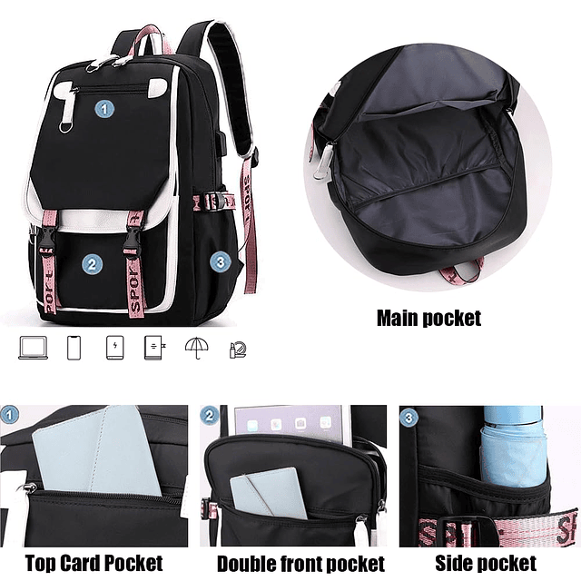 Mochila para niña, Mochila para computadora portátil Causal