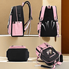 Mochila USB negra rosa apagada mochila informal coreana moch