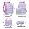 Mochila para niñas con purpurina sirena, juego de 3 mochilas