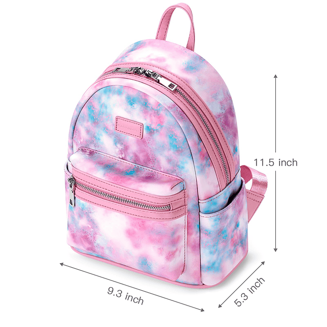 Mini mochila de cuero Tie Dye para niñas, mochila pequeña de