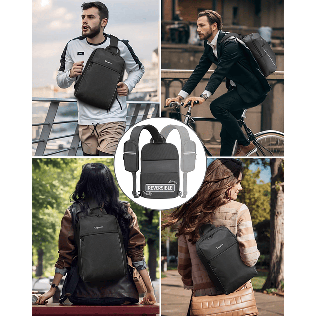 Bolso bandolera para hombre, mochila bandolera grande con co