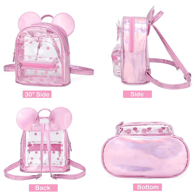 Mini mochila transparente para niñas pequeñas Orejas lindas