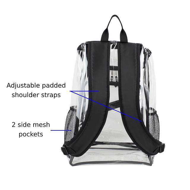 Mochila transparente de PVC resistente, bolsa de libros tran