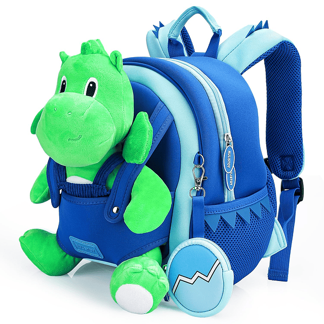 Mochila de dinosaurio verde para niños pequeños de 3 a 5 año