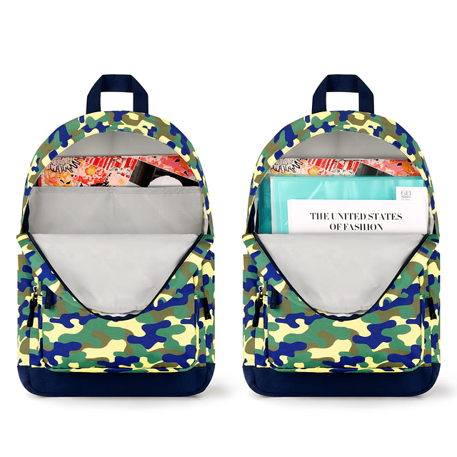 Mochila de camuflaje para niños, mochila escolar de viaje de