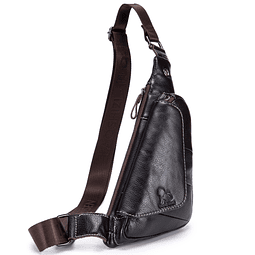 Bolso bandolera de piel auténtica para hombre y mujer, mochi