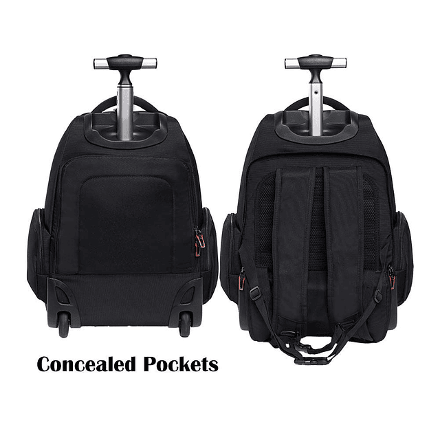 Mochila con ruedas de 19 pulgadas para hombres y mujeres, bo