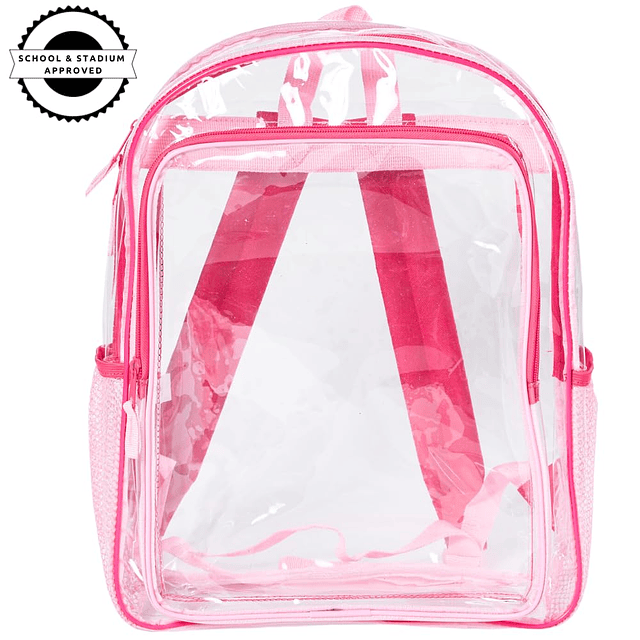 Mochila transparente rosa para la escuela, bolso transparent