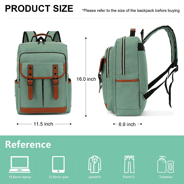 Mochila para portátil para mujer, mujer, universidad, viajes