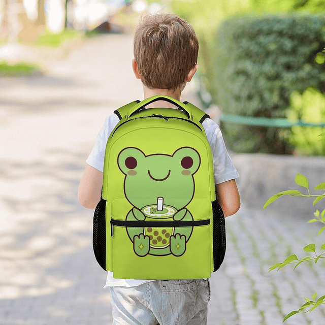 Mochila de rana para niñas y niños, mochila con temática de