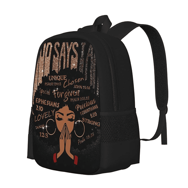 Mochila para ordenador portátil con diseño de chica negra, d