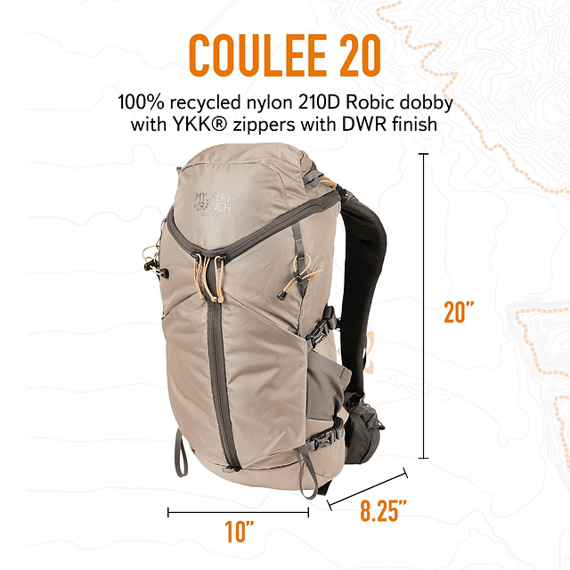 Mochila Coulee 20 - Mochila ligera para senderismo, 20 L, L/