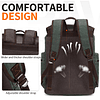 Nerlion Mochila de cuero para hombre Mochila de lona encerad