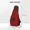 Red Spider Web Sling Bag Crossbody viaje senderismo mochila