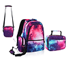 Mochila Galaxy para niñas y niños, mochilas con lonchera, bo