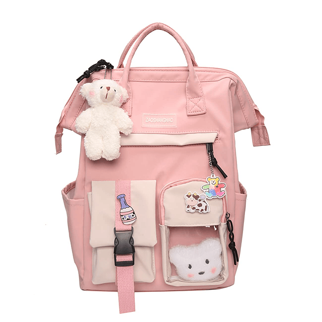 Mochila Kawaii con Pin Kawaii y Accesorios Mochila Linda Moc