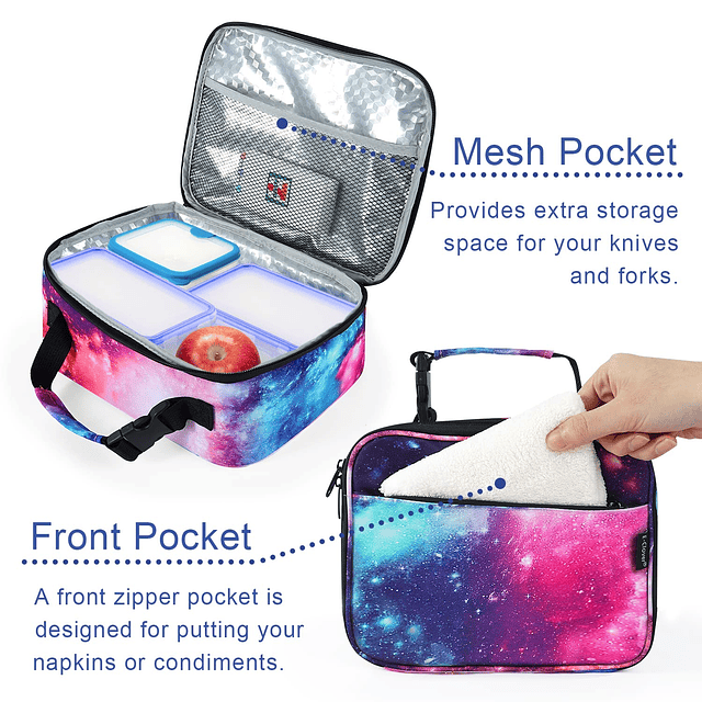 Mochila Galaxy para niñas y niños, mochilas con lonchera, bo