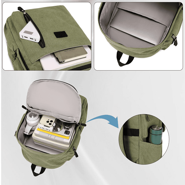 Mochila de lona para hombres y mujeres, bolso para ordenador