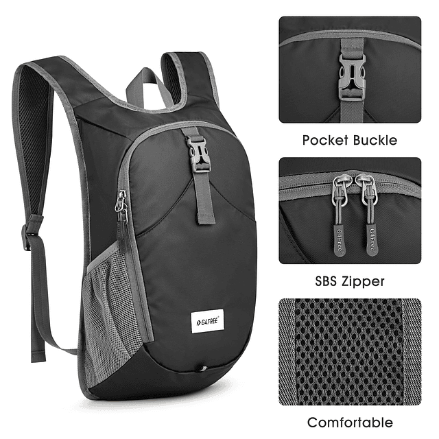 Mochila de senderismo de 10L, bolso de hombro plegable de vi