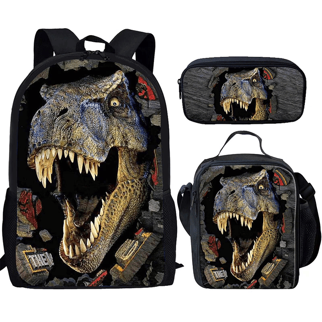 Mochila de dinosaurio para niños con lonchera Mochila para n