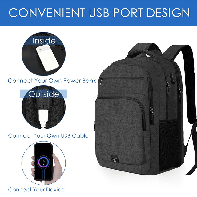 Mochila para computadora portátil de 17,3 pulgadas, mochila