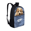 Mochila con estampado de perro mascota, bolso escolar bonito