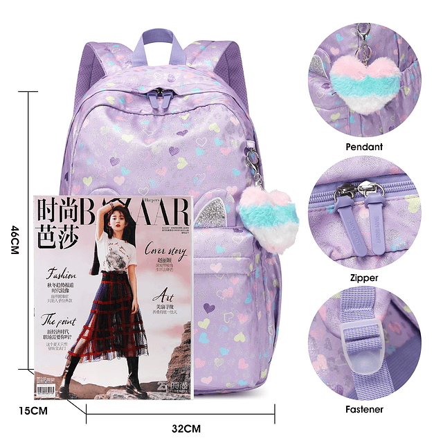 Mochila para niños, niña y niño, bolsa impermeable con oreja