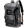 Mochila de cuero para computadora portátil para hombres, moc