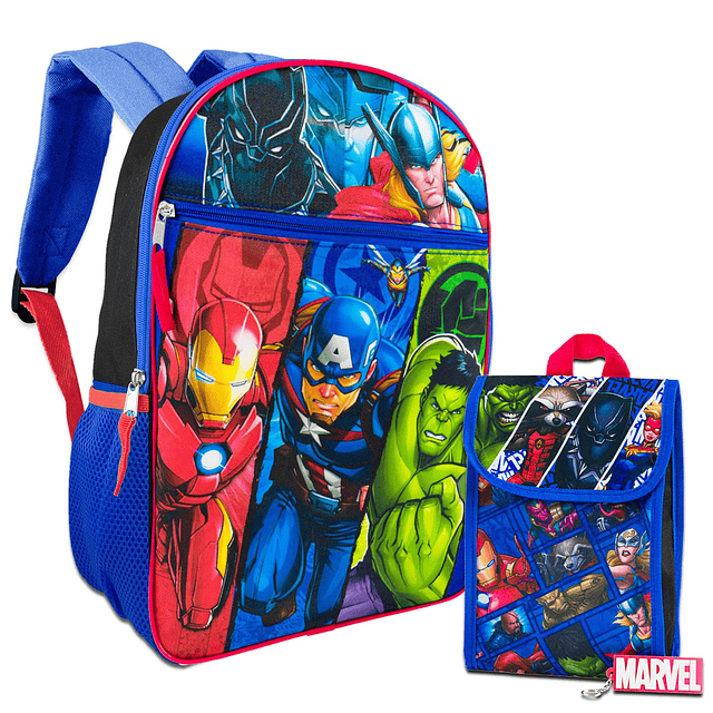 Mochila Marvel Avengers con lonchera ~ Bolsa escolar de los