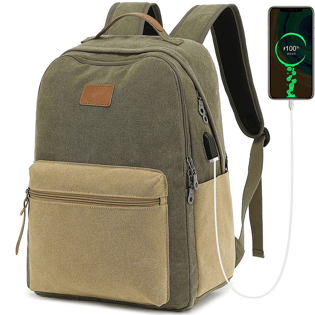 Mochila de lona impermeable, mochila para computadora portát