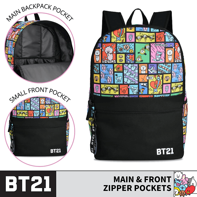 BT21 LINE FRIENDS Mochila para computadora portátil, Bolsa d