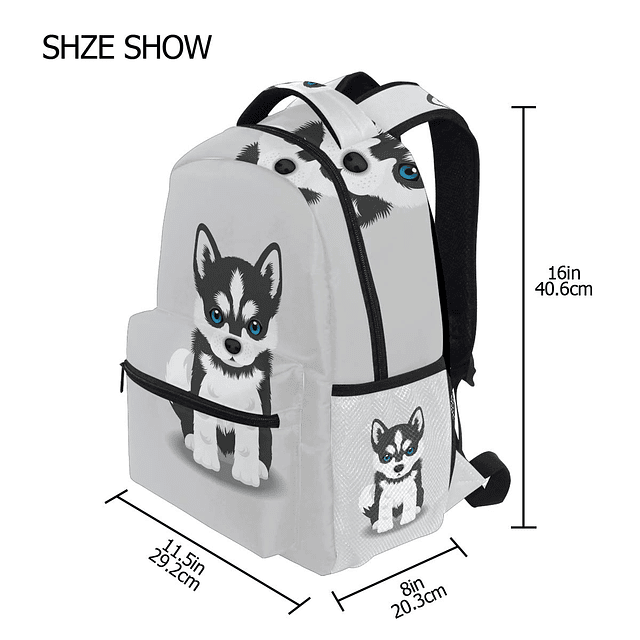 Wamika Siberian Husky Cachorro Mochilas para niños Mujeres H