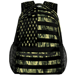 Mochila de camuflaje con bandera americana para la escuela,