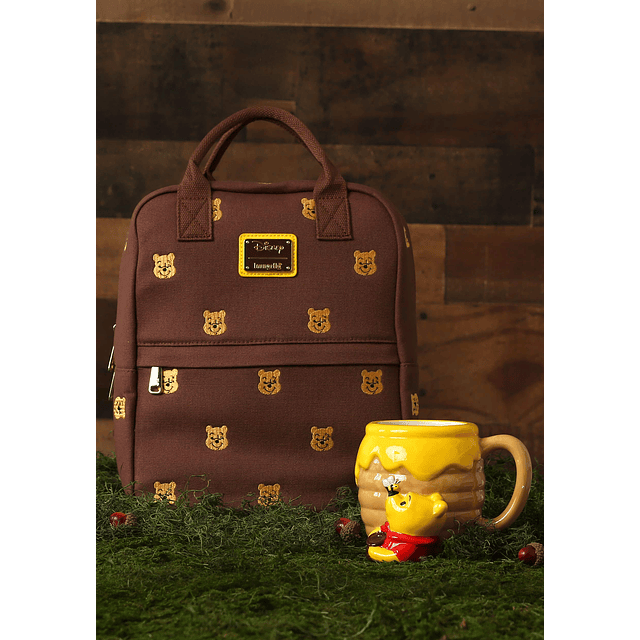 Mochila de lona bordada x Winnie the Pooh talla única, marró