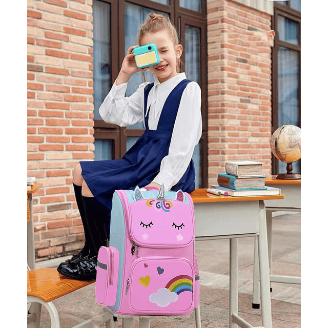 Mochila de unicornio para niñas, mochila escolar para niños