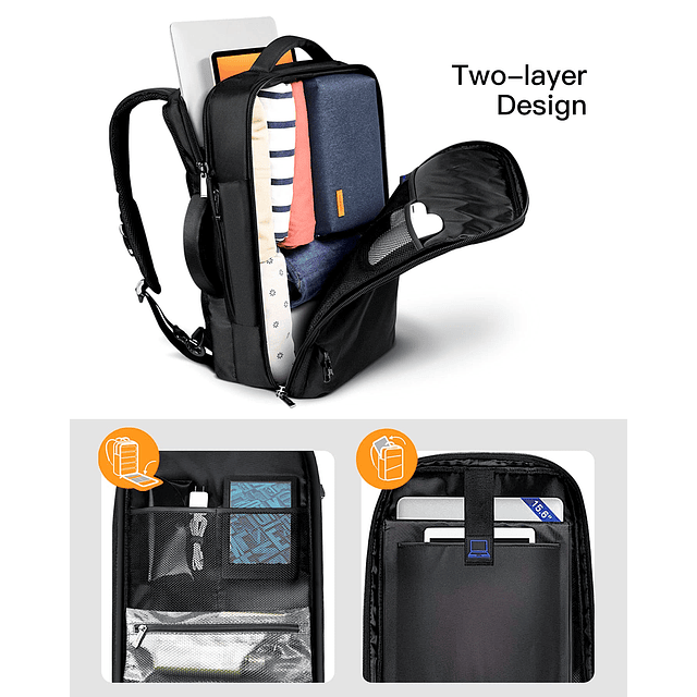 Mochila de viaje de 40 L, mochila para computadora portátil