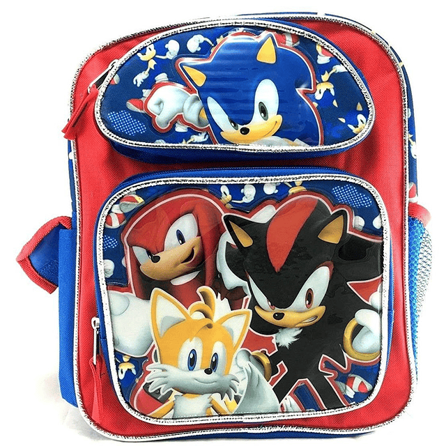 Sonic Team Tail, Shadow, Knuckles Mochila pequeña de 12