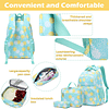 Mochila con estampado de margaritas para niñas, conjunto de