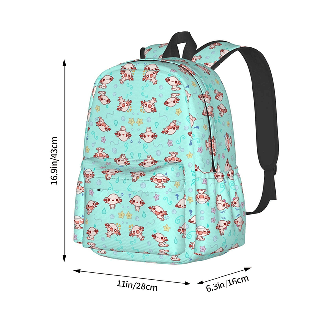 La mochila clásica Axolotl Kawaii con correas acolchadas aju