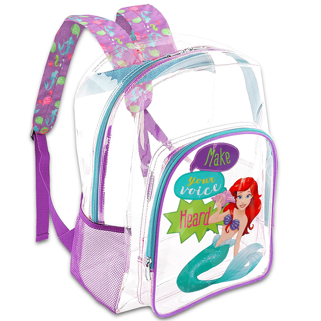 Juego de mochila Ariel de 16: útiles escolares transparentes