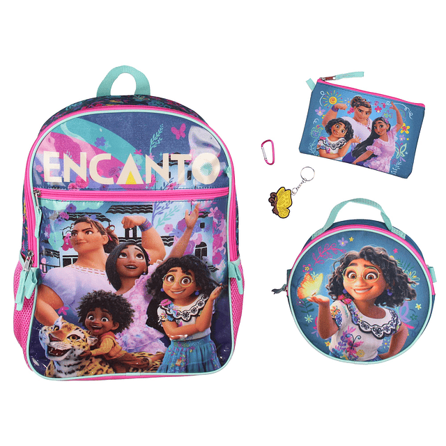 Disney Encanto - Juego de mochila de 5 piezas, lonchera, est