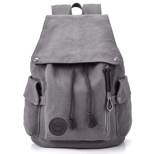 Mochila de lona Mochila vintage Mochila gris para hombres Mu