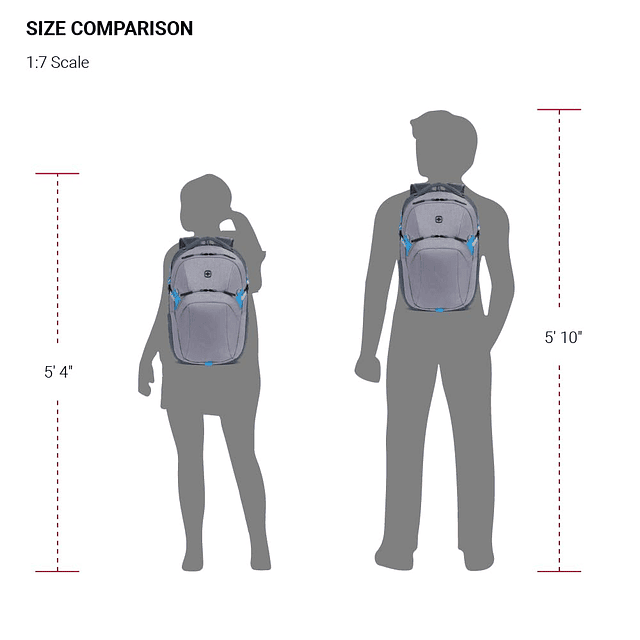 8169 Mochila para portátil, azul/gris jaspeado, 18,5 pulgada