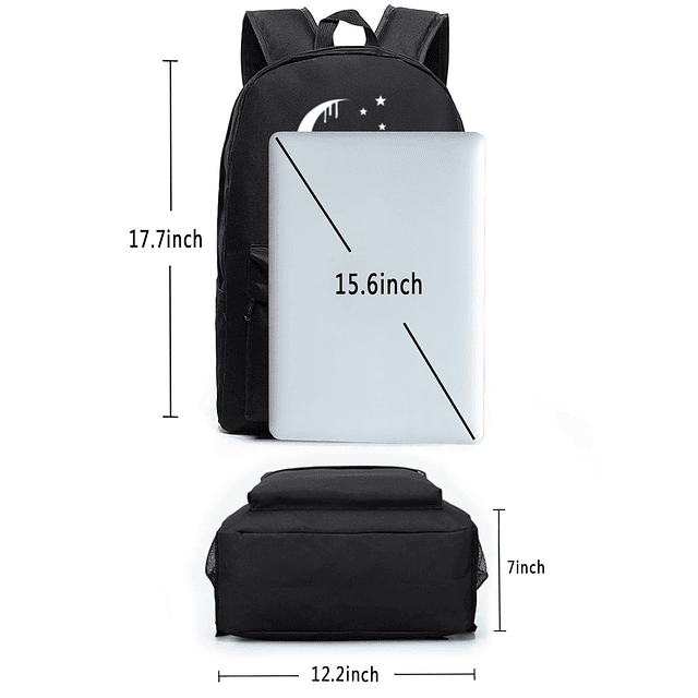 Mochila gótica de luna unisex clásica de lona gótica mochila