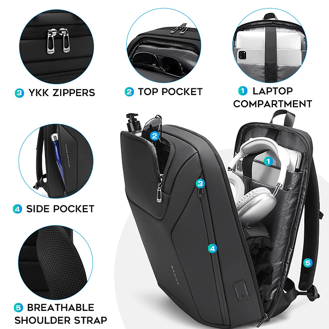 Mochila para computadora portátil de Negocios para Hombres,