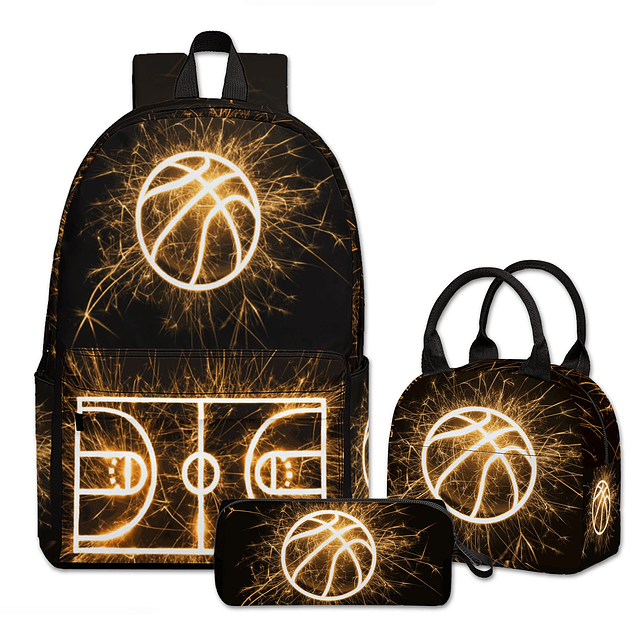 Juego de mochila con estampado de baloncesto, juego de mochi